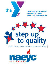 YMCA logo. step up to quality logo and nay accredited logo.
