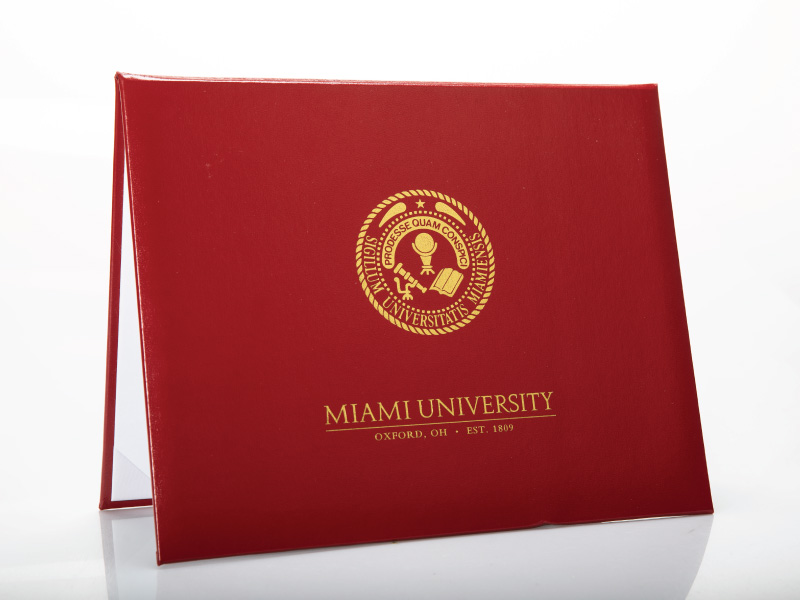 Miami University Diploma cover