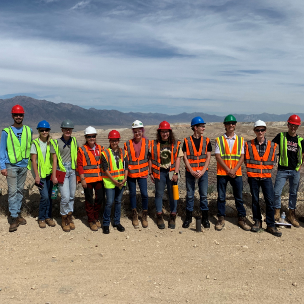 Students in Nevada investigating volcanic rocks