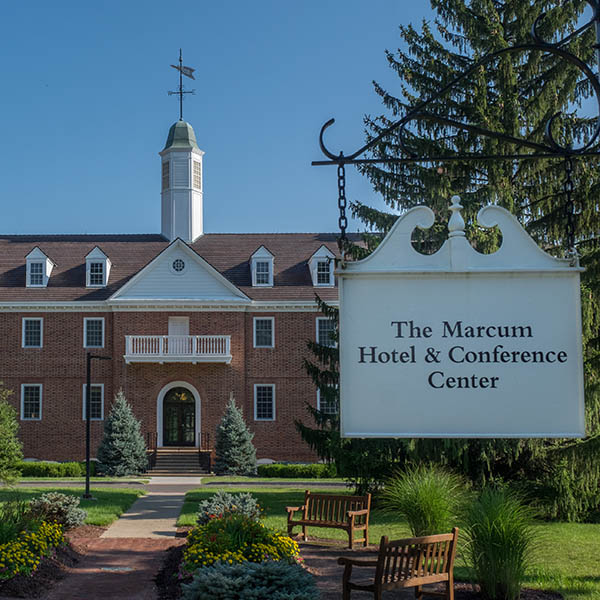 Front view of the Marcum Hotel at Miami University