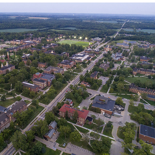 Aerial view of Miami's Oxford campus