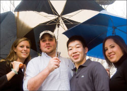 Fellowship winners Ann Davis, James Orwig, Michael Lin, and Amanda Zazycki