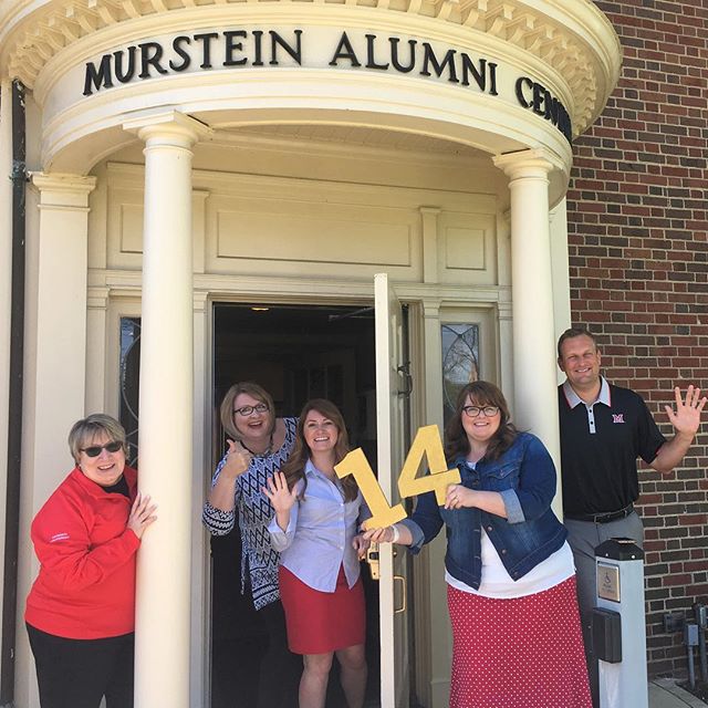 14 days to Commencement! Congratulations to the Class of 2017 from Miami’s alumni engagement staff. Leslie, Kathryn, Joy, Michelle and J.J. are here to serve you, with opportunities from career development to alumni travel. #MiamiOHCountdown #MiamiOHAlum #MiamiOHGrad #MiamiOH #CountdownToCommencement