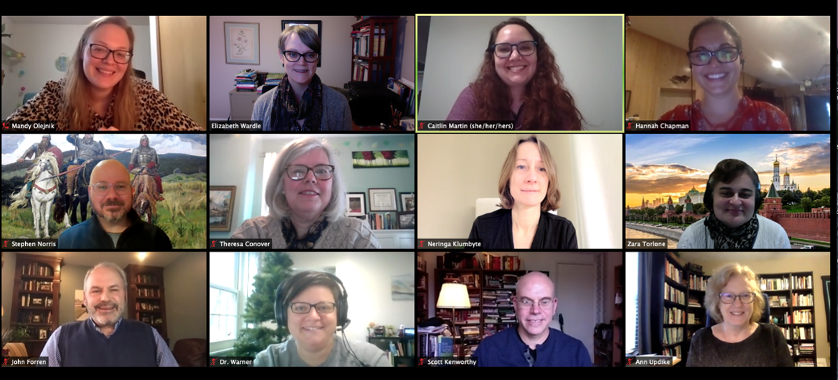 An screencapture of Zoom meeting for the graduating group of Fellows from Fall 2020.