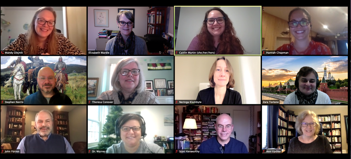 Screen capture of Zoom meeting with 2020 Faculty Fellows cohort.