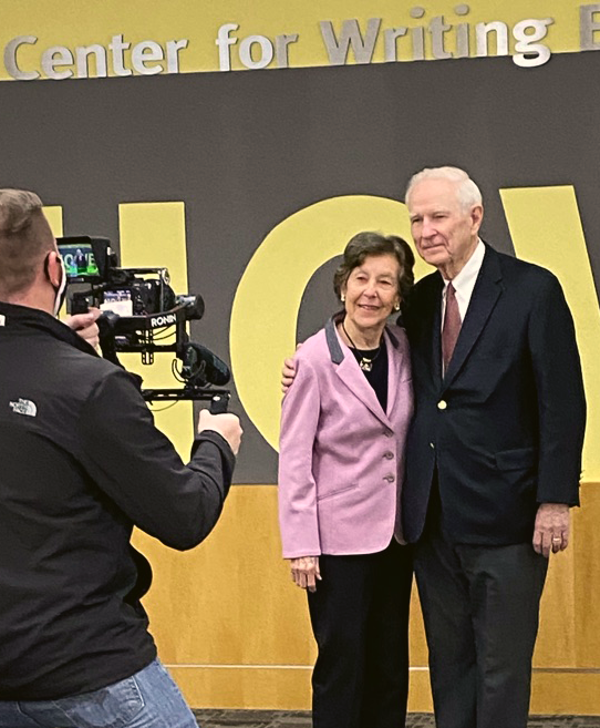Roger and Joyce Howe pose for the camera man during filming on December 14, 2021