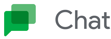 Google Chat logo, two green speech bubbles next to the word 'Chat'
