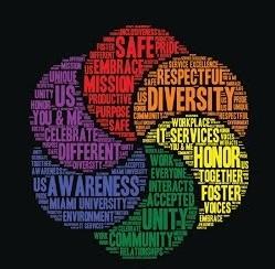 Diversity word art logo in rainbow colors