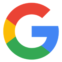 Google logo, a G in segmented colors of red, green, yellow, and blue