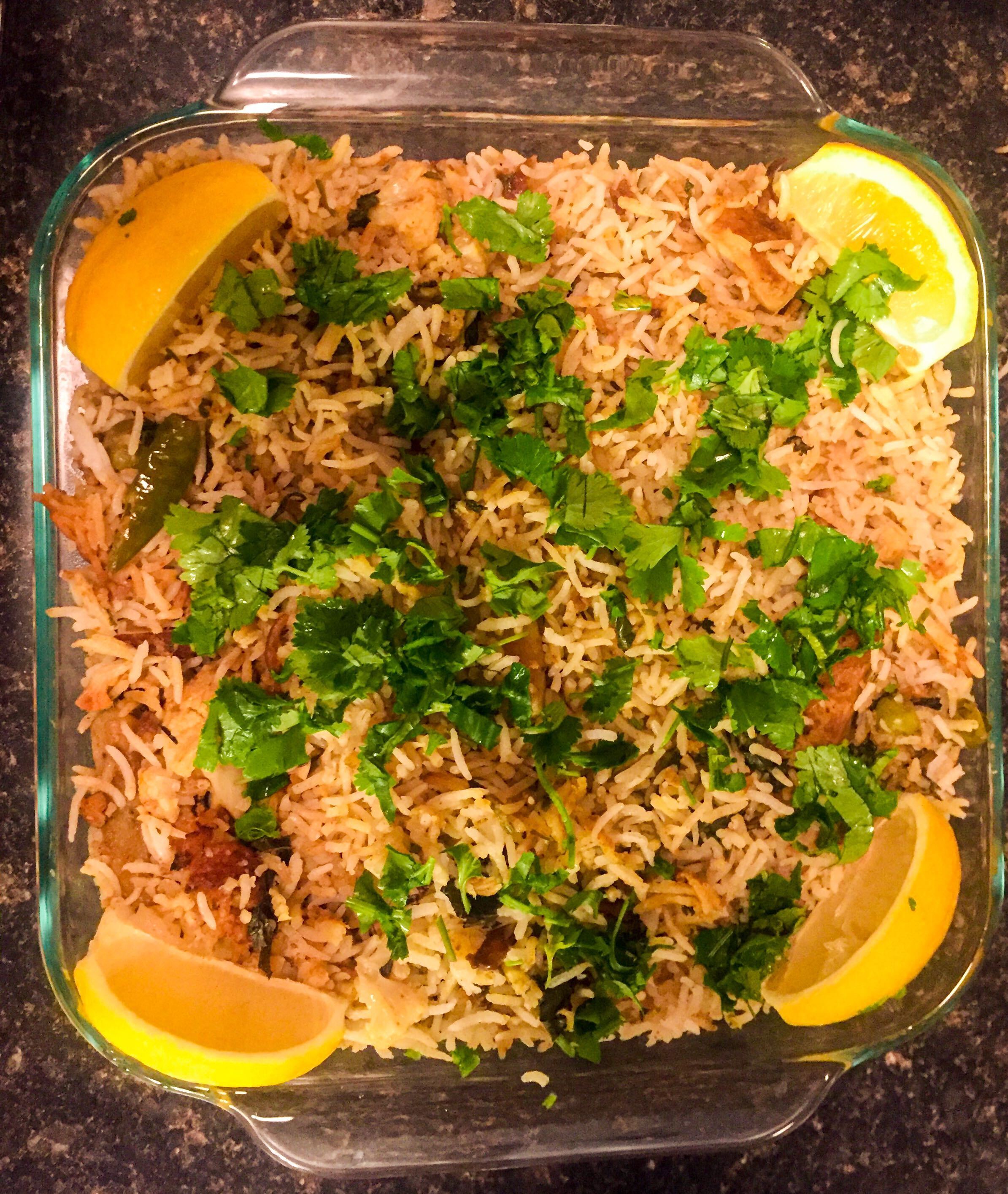 A rice dish Sree made for the IT competition