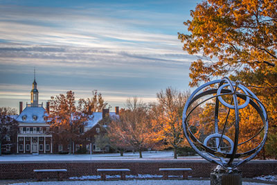 Miami's MacCracken Hall in snow