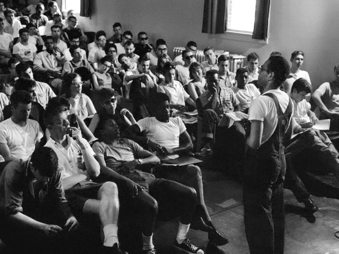 Bob Moses leading training at Freedom Summer