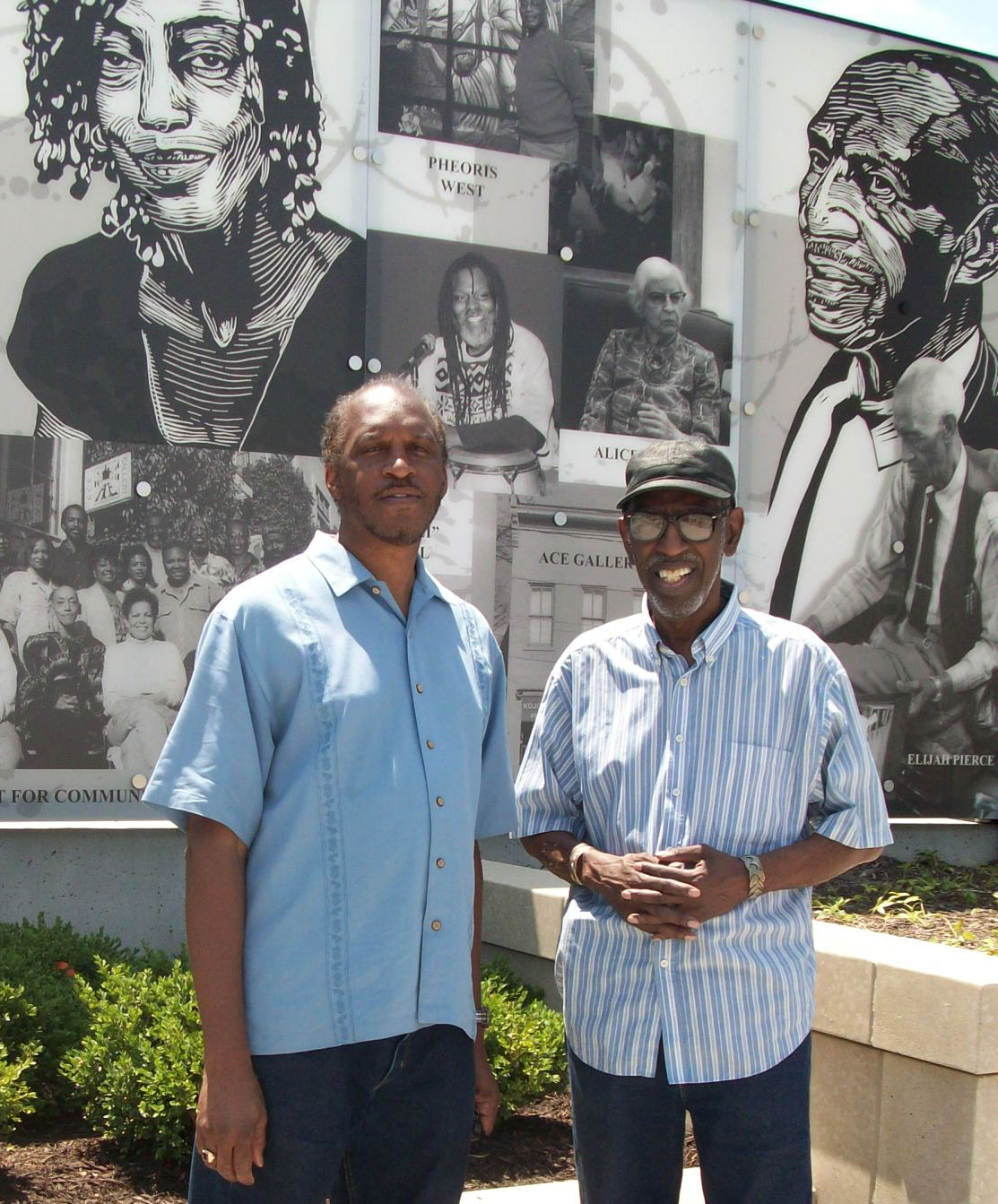Larry Winston Collins, left, collaborated wth photographer Kolo Kamua for the Long Street Bridge project.