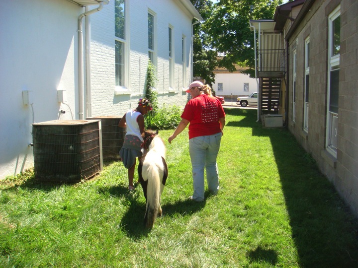 camp counselor, child, pony