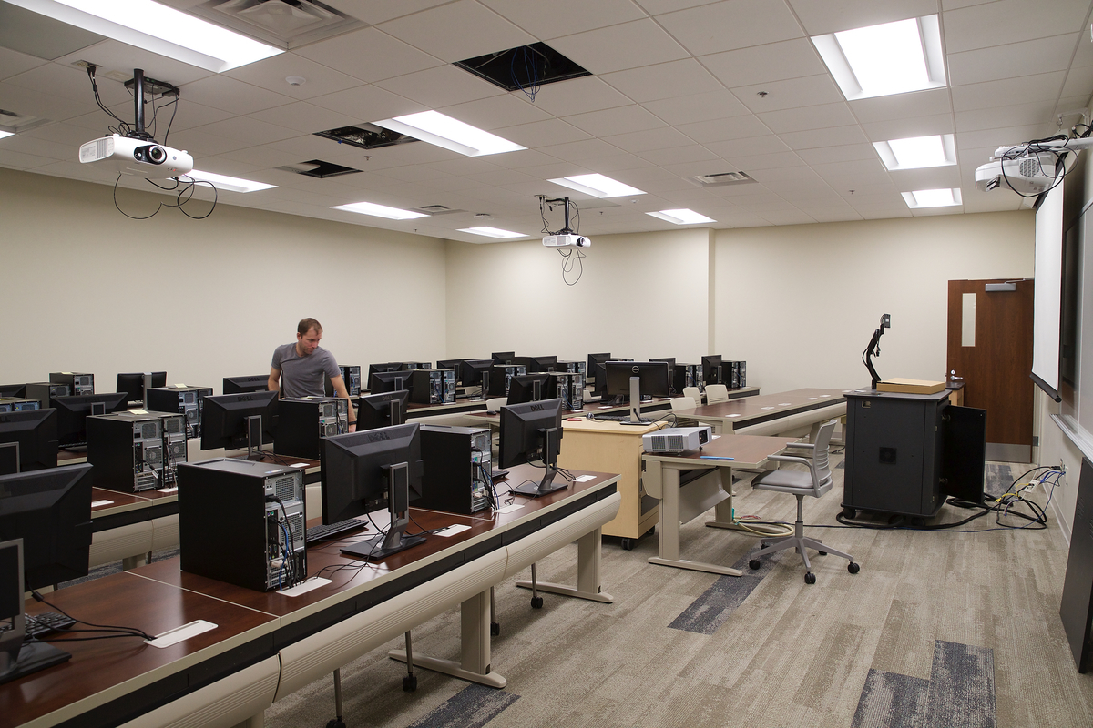 A classroom in Shideler renovated