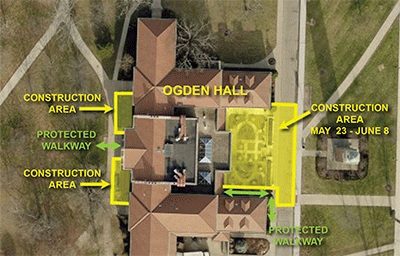 Areal map of Ogden Hall construction
