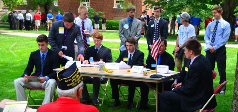 American Legion Buckeye Boys State City Council meetings, outside Roudebush Hall (all photos courtesy ALBBS Facebook page) 