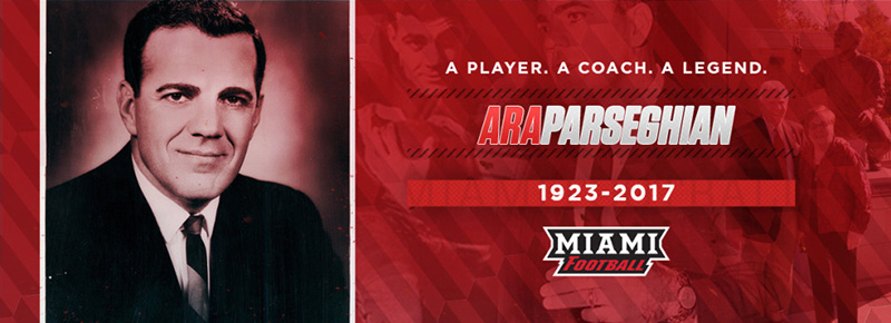 In memory of Ara Parseghian, Miami alumnus and former football coach.