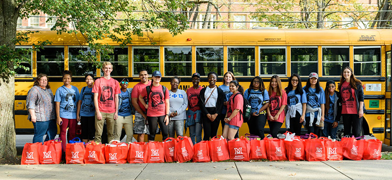 Students donate time for hurricane relief.