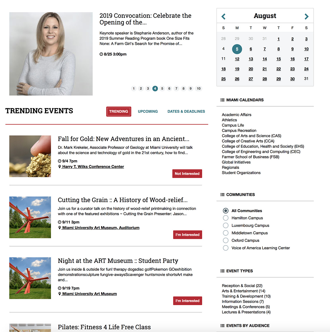 New university events calendar reflects the pulse of Miami - Miami  University