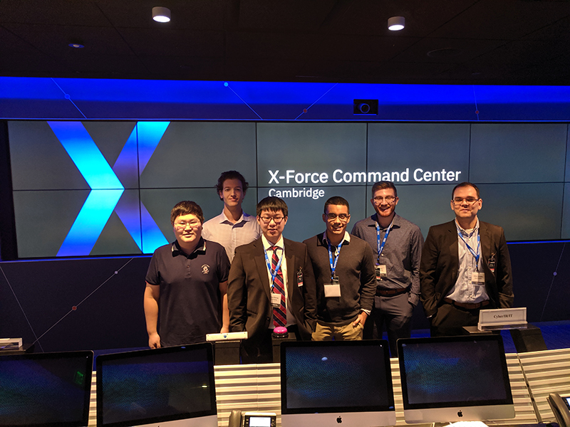 Zaobo He, Josh Morgan, Hanzhou Zhang, Yefe Soriano, Kyle Kofesky, and Arthur Carvalho in the IBM Cyber Range
