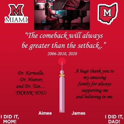 Aimee James designed her mortarboard