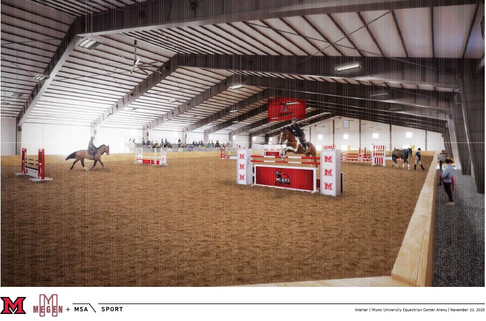 inside view of the new indoor equestrian center