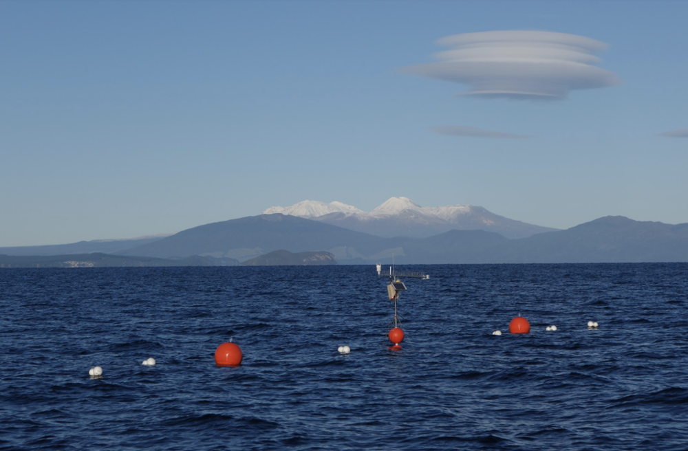 Sensor buoys on Lake Taupo, New Zealand