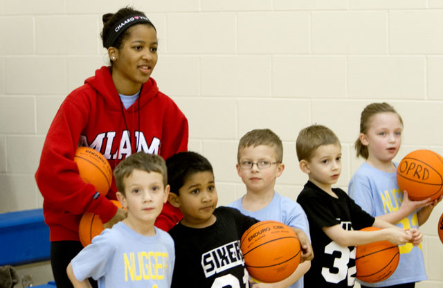 Children at a Miami basketball camp 