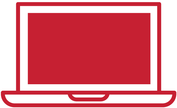 Red icon of a laptop computer