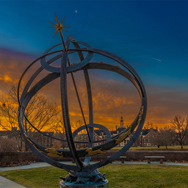 The sundial at sunset