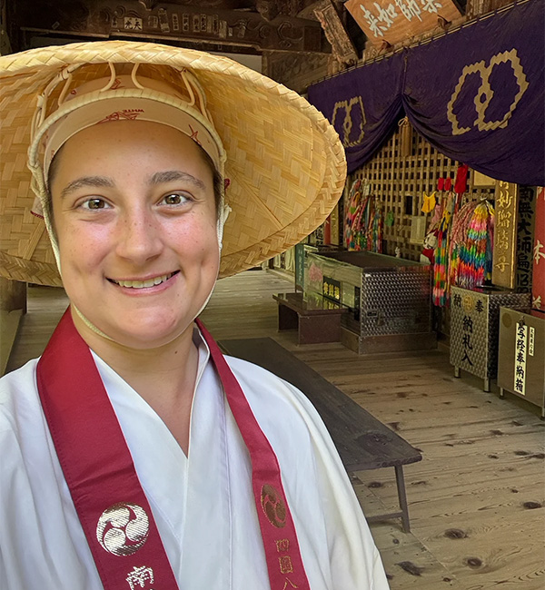 Caitlin Buzzard at a temple