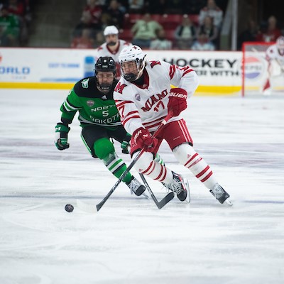 Miami hockey team playing on the ice