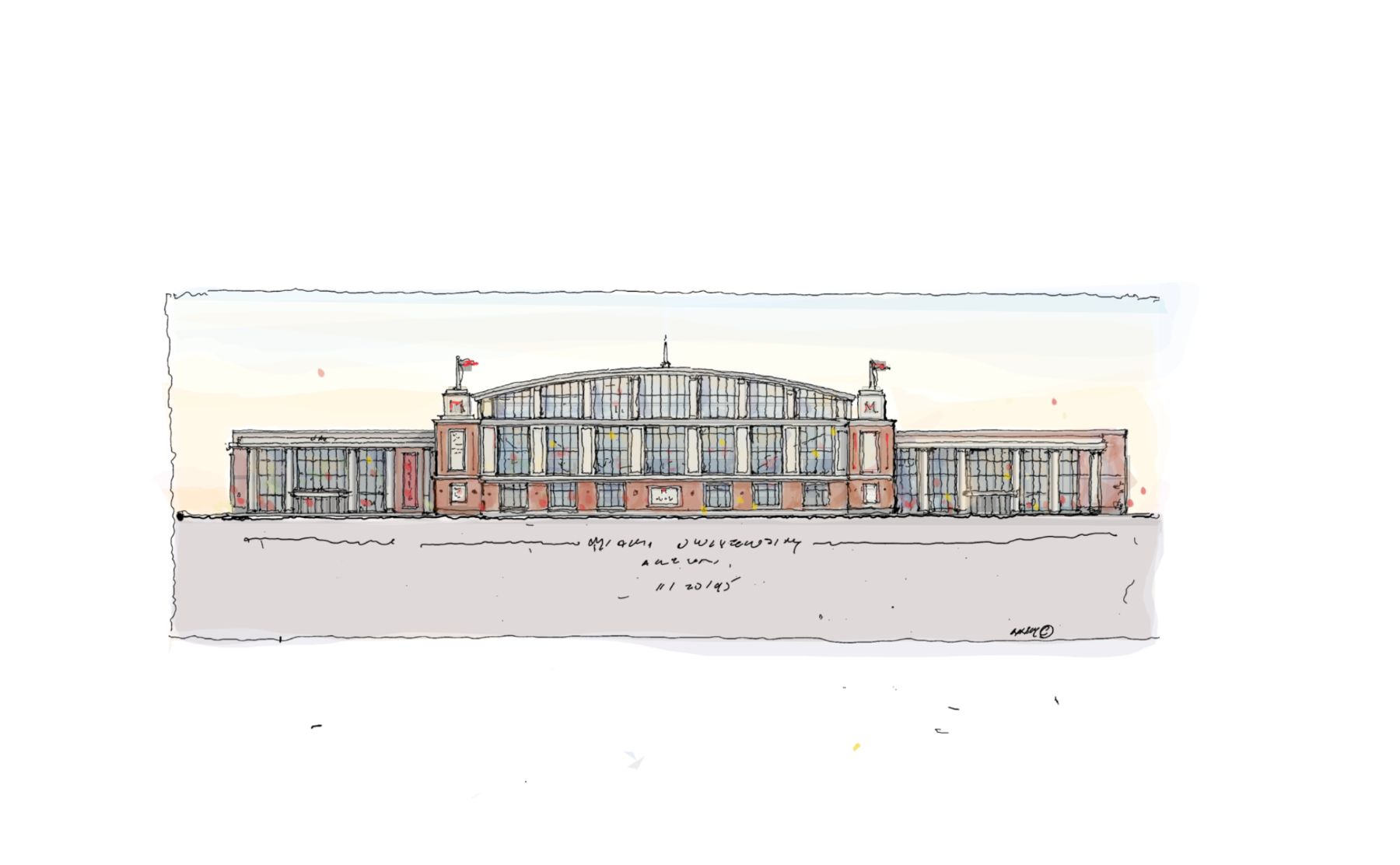 Artists sketch of the proposed arena