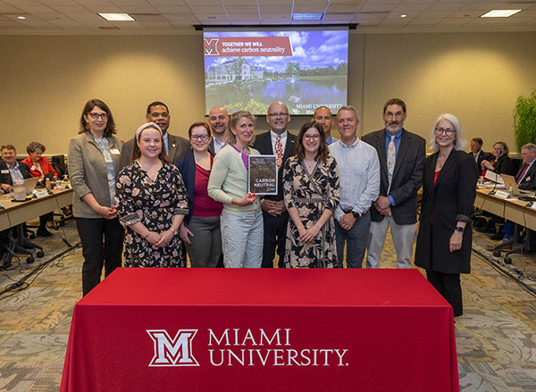 President Crawford and members of the Climate Action and Sustainability Council after signing the Miami 2040 Plan