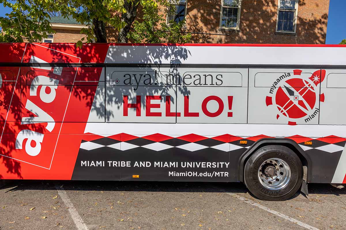 BCRTA bus with Myaamia branding