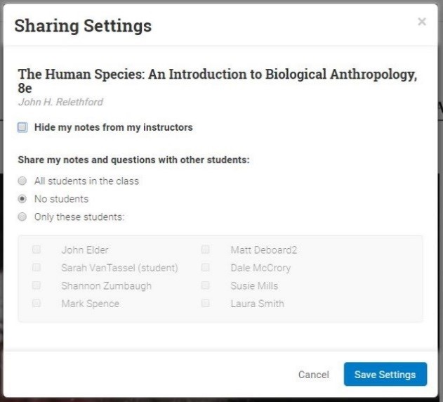 Using the 'Save settings' button on Sharing Settings.