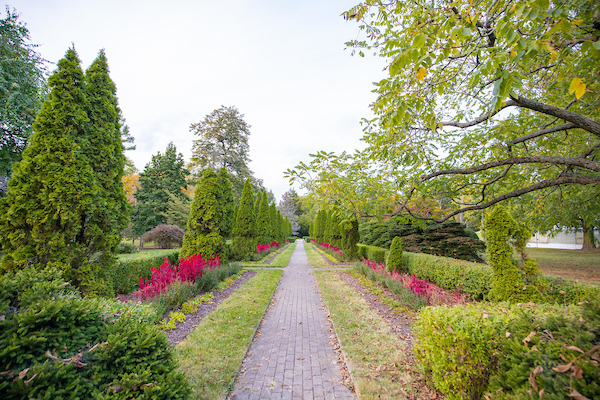 Walkway in the Formal Gardens during the spring