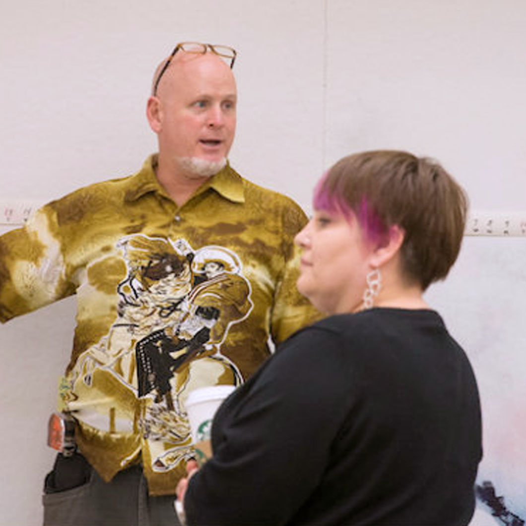 Rod Northcutt at a sculpture exhibit.