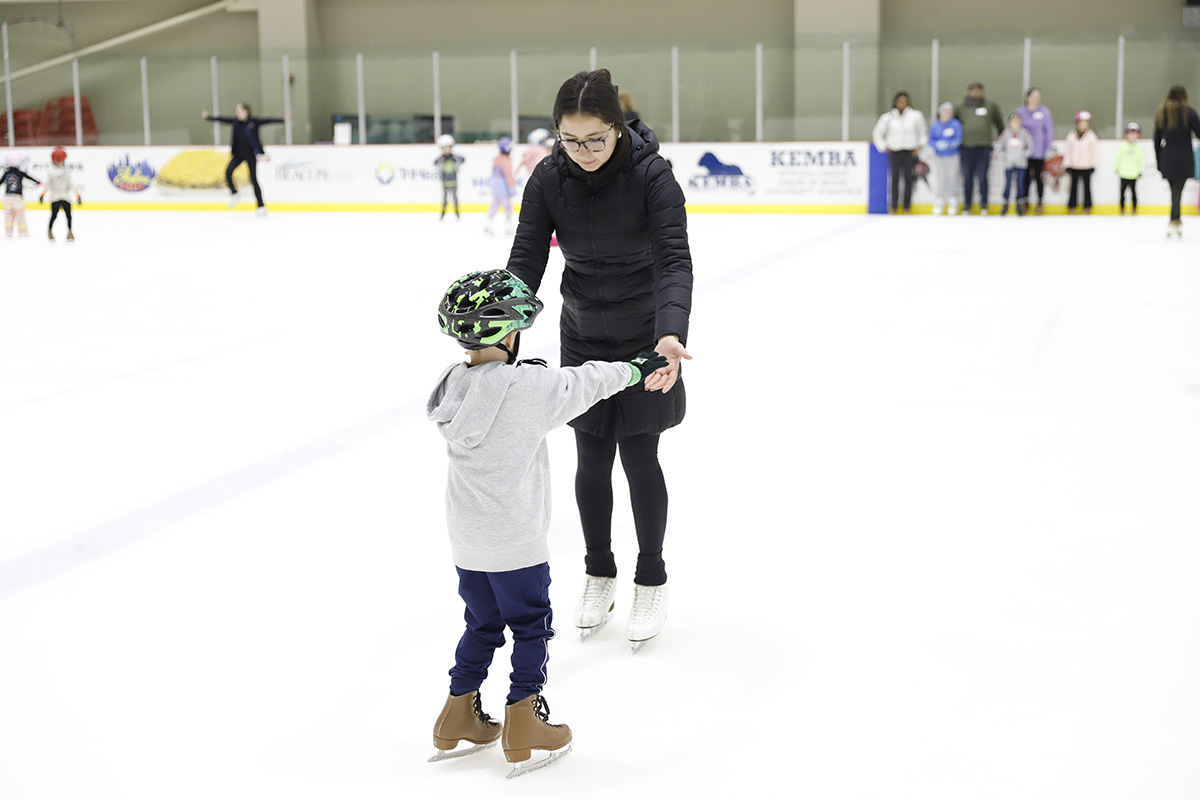 child learning to skate