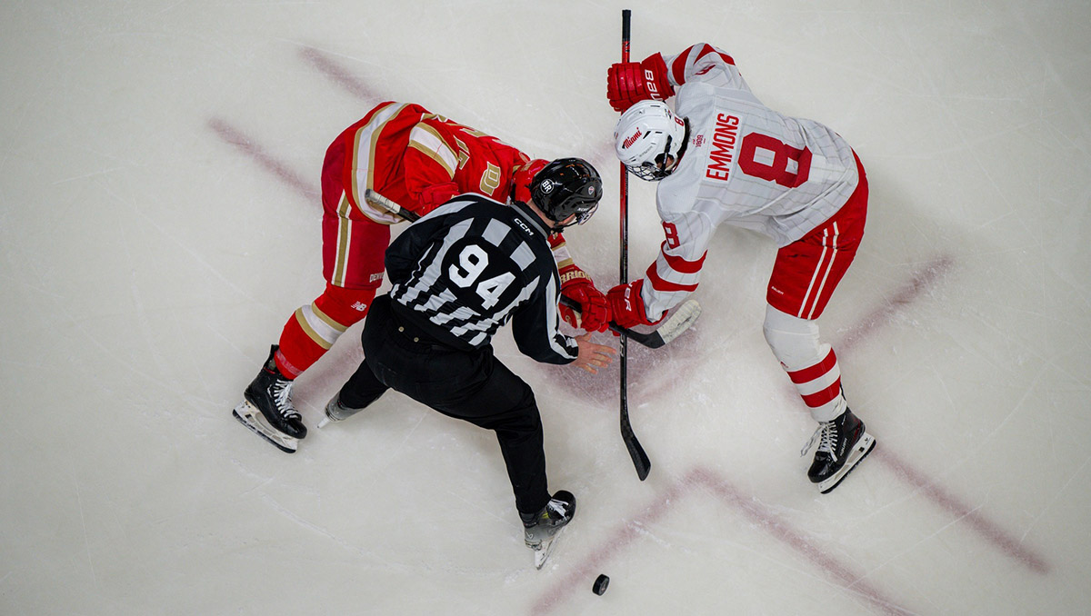 miami hockey player in faceoff