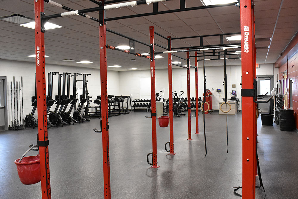 Chestnut Field House contains a variety of weght lifting and fitness equipment