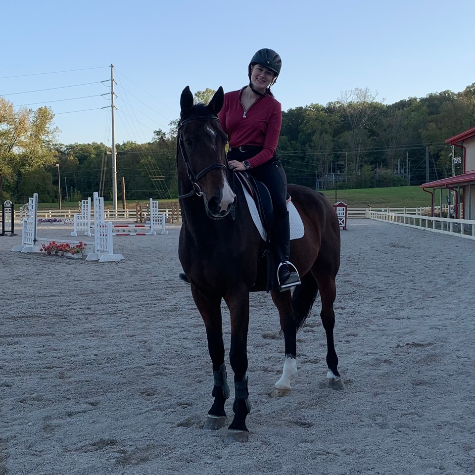 Katie Burke pictured sitting on horse