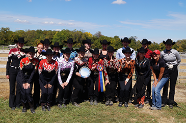 Students on the western team dressed up in western style clothes
