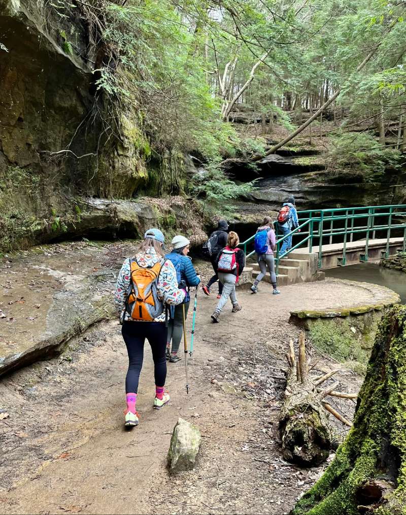 people hiking at Hocking Hills