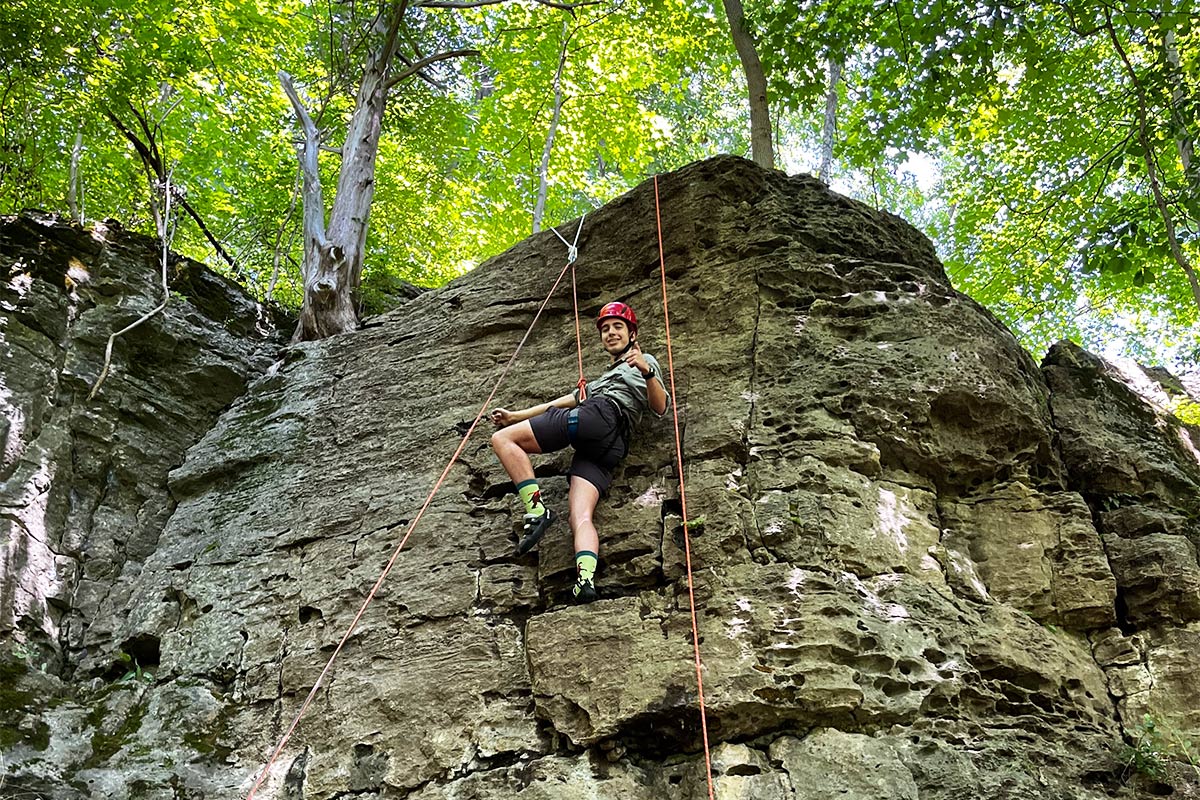 Miami student rock climbing 