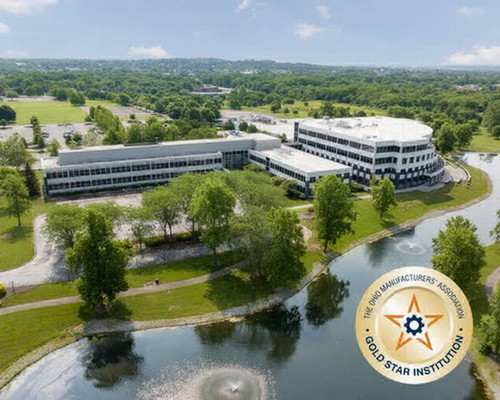Ariel view of the AM Hub with Gold star from the Workforce Training Directory