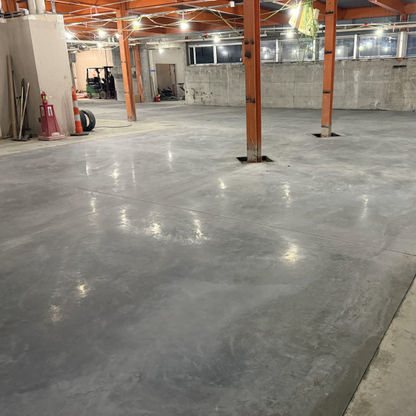 Finished poured concrete on the west ground level.