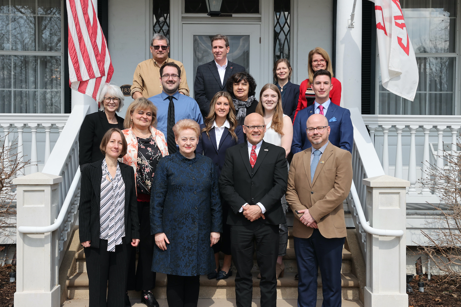Lithuanian president with Havighurst Center faculty and students