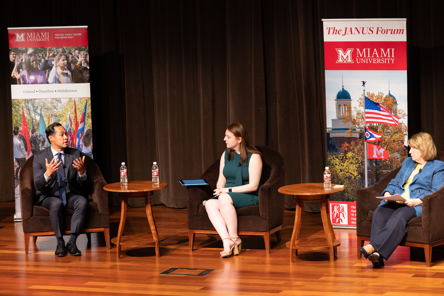 Castro, Murphy, and Madras on the stage